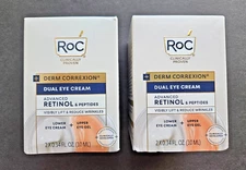 2 PACK RoC Derm Correxion Dual Eye Cream Advanced Retinol + Peptides, New SEALED