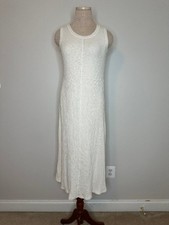 Everlane Women's The Rib-Knit A-Line Tank Dress Cream Size Small Minimalist Midi