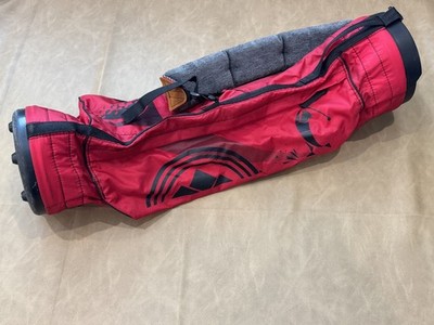 Vintage Lightweight Sunday Golf Bag Red/Black Single Carry Strap 4-Way Top 30''