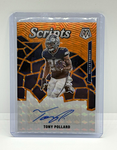 Panini 2020 Mosaic Tony Pollard Cowboys Scripts Auto Autograph #S25