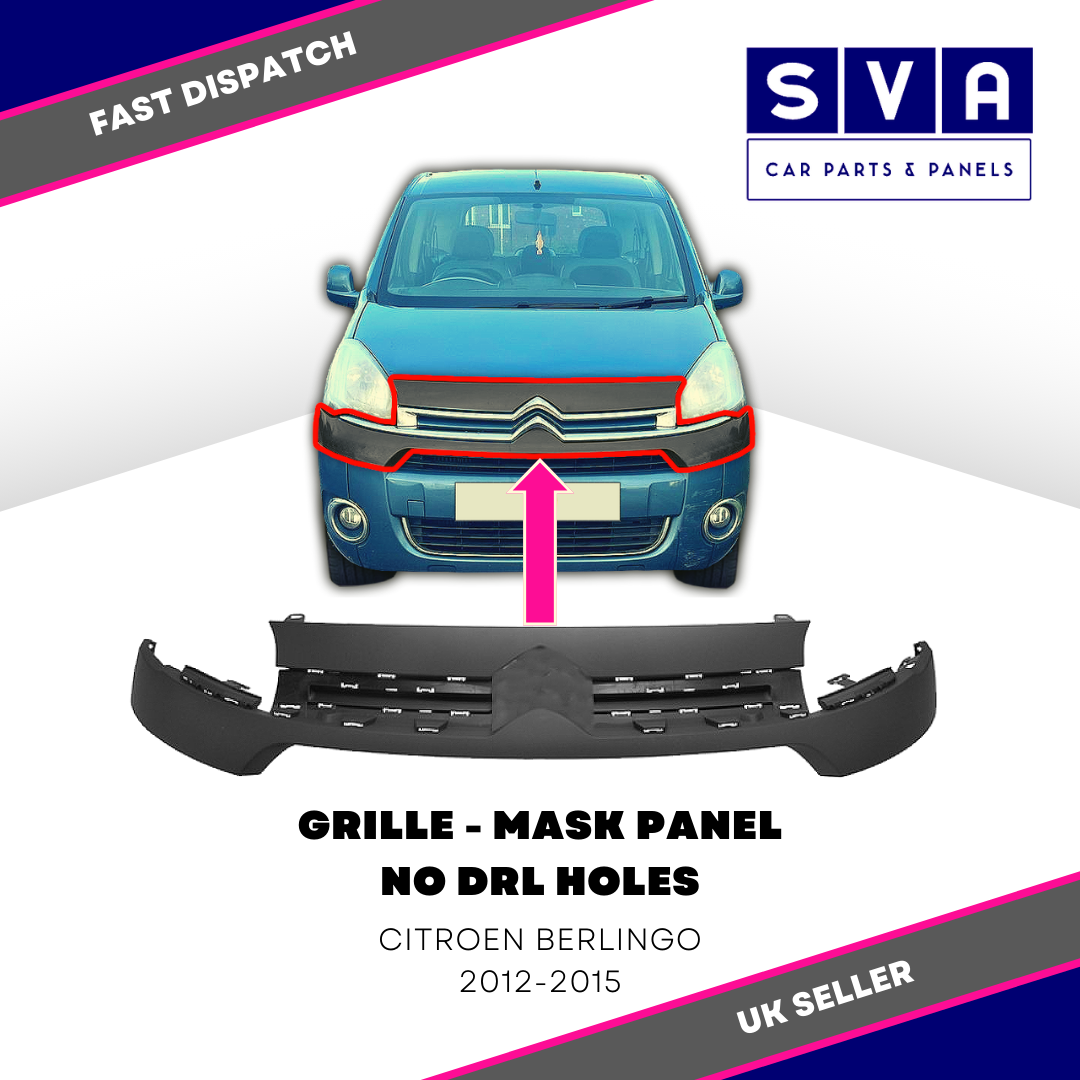 Front Bumper Main Grille Mask Panel - No Drl Holes - Citroen Berlingo 2012-2015