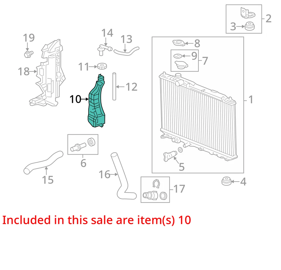 Coolant Reservoir Fits 12-15 CIVIC 5208124 Foto 3 de 4