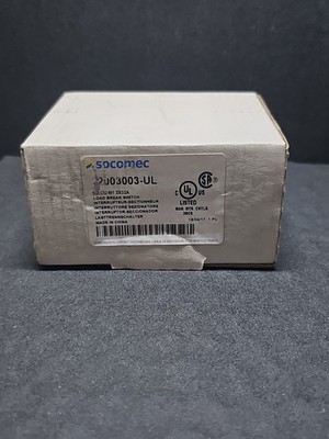 Socomec 22003003-UL Disconnect Load Break Switch 3x32A 600VAC 