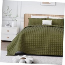 Luxury Velvet Quilt Set King Size, King 106"x96"/106"x92" Dark Green