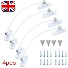 4x White Window Door Cable Restrictor - Child Safety Lock | for Child Safety -UK