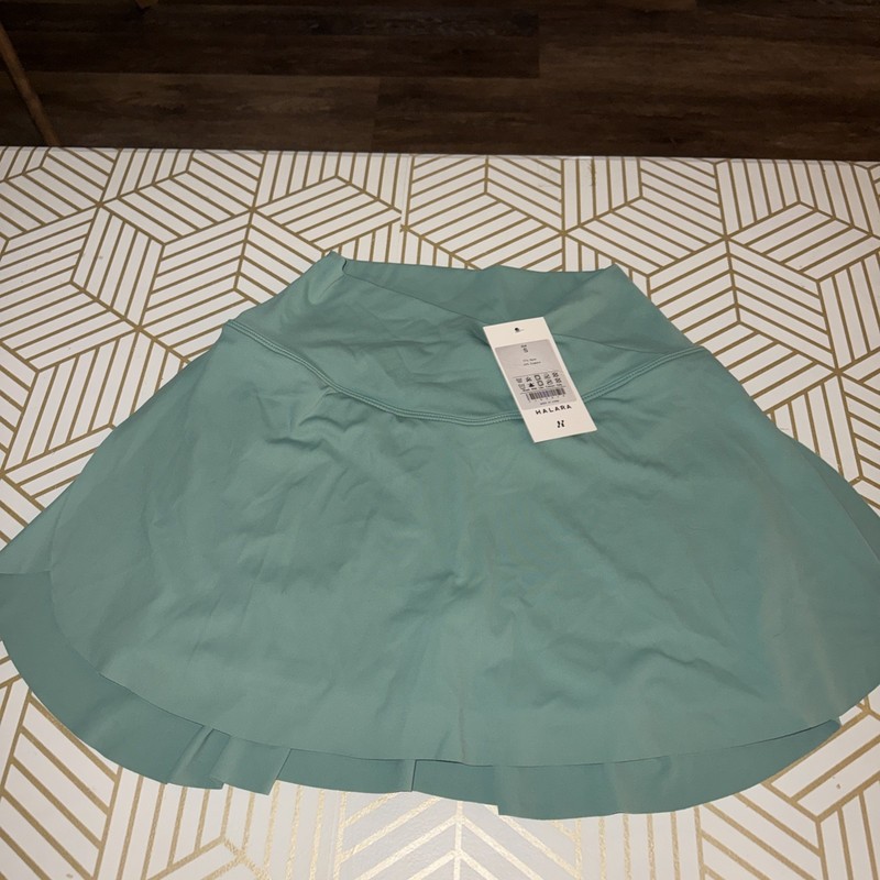 Halara Sea Moss Green  Tennis Skirt, Built-in Shorts, Size S