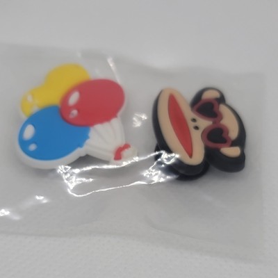NEW Shoe Charms Assorted Monkey and Balloon Character Themed 2 piece set