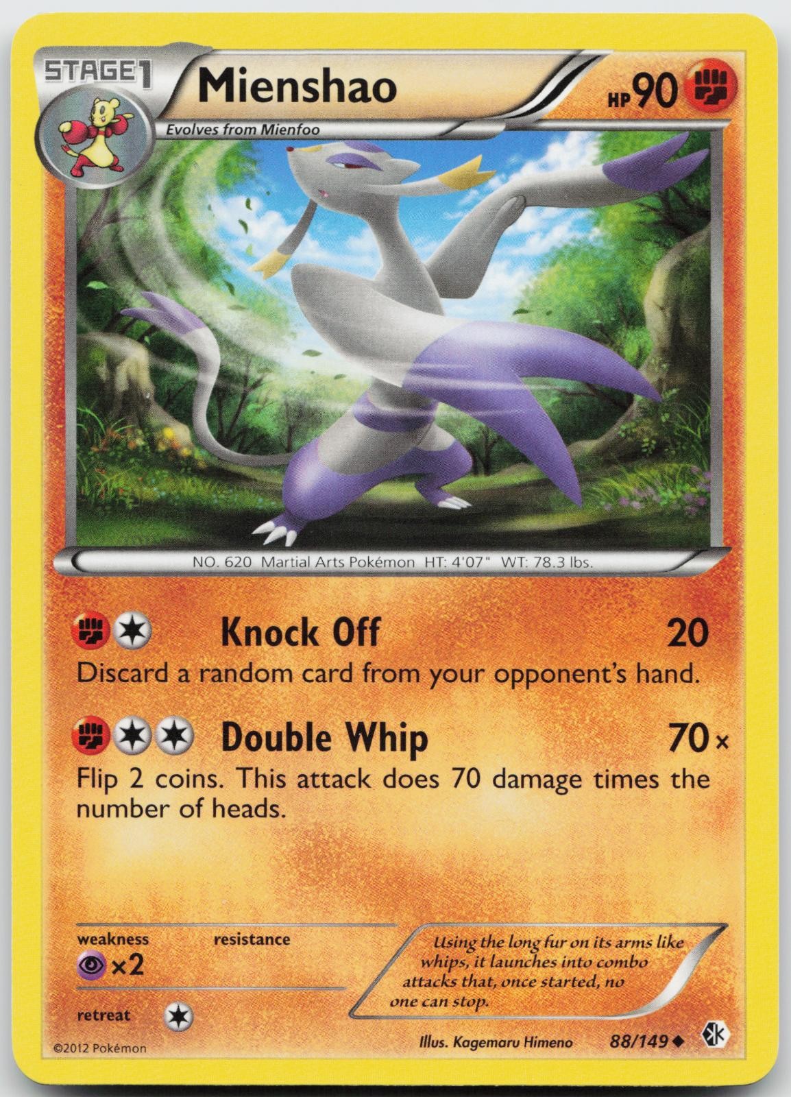 Mienshao 88/149 Uncommon Boundaries Crossed Pokemon Near Mint
