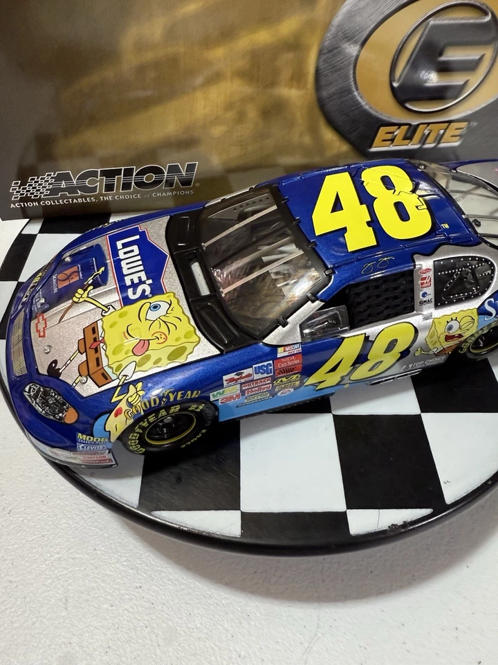RARE* Jimmie Johnson ELITE #48 Lowe’s SpongeBob SquarePants 2003 1/24 Diecast - Image 4 of 4