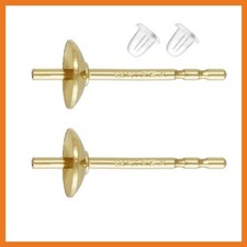 20pcs Adabele Real 1/20 14K Gold Filled Earring Post Findings 3mm Small Glue On