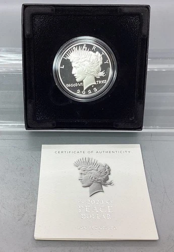 2023 Peace Proof Silver Dollar - With Box & CoA