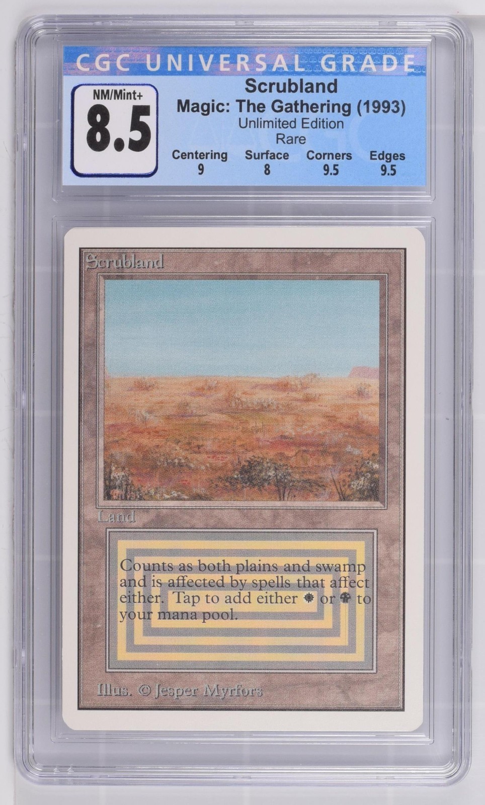 Scrubland (CGC NM/MINT+ 8.5) - MTG Unlimited Edition - RareCo