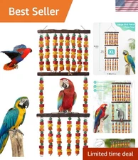 43" Extra Large Bird Parrot Toys, Multicolored Wooden Blocks Chewing Toy with...