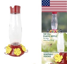 Perky-Pet Top Fill Grand Master Plastic Hummingbird Feeder   48 oz, Red