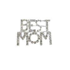 Rhinestone Best Mom Brooch Pin for Women Fashion Crystal Letter Mother's Day ...