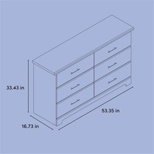 Pemberly Row 6-Drawer Engineered Wood Dresser with Euro-Glide Tracks in White