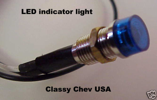 LED BLUE dash indicator light w pigtails NEW Rod 1p - Picture 1 of 1