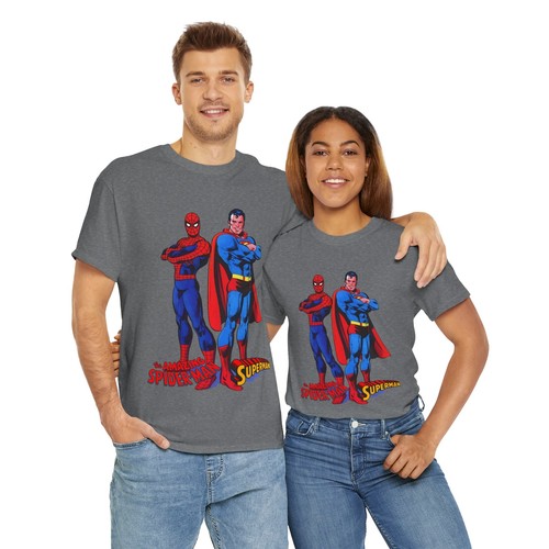 Amazing Spider-man & Superman T-Shirt - 1970s DC & Marvel Team-Up - Comic Art - Picture 41 of 76