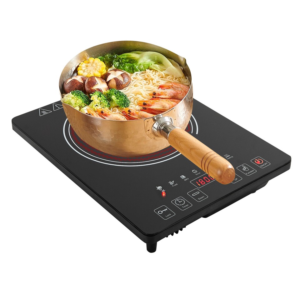 1800W Electric Cooktop Burner Cooktop Stove Top Built In Countertop LED