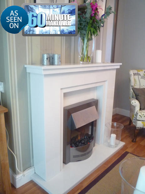 Marble Fireplace Modern Surround with 40, 42, 48, 54 inch Width u0026 Light  Option | eBay