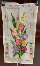 Started - Collection D'Art Needlepoint Painted Canvas Spring Tulip Tulips 8011