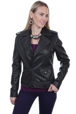 Scully Women's Lamb Studded Moto Jacket L255