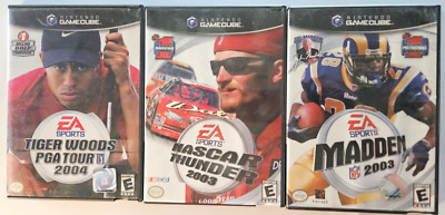 Tiger Woods PGA Tour 2004, Nascar Thunder 2003, Madden 2003 (GameCube) C.I.B
