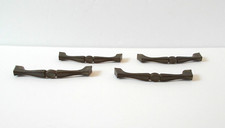 VTG Set of 4 Gold Brass Tone Cabinet Door Drawer Furniture Pulls Hardware