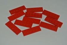 LEGO: Lotto 10x Targhetta 2x6 - Rif 3795 rosso - Set 10227 8157 4565 9497 10189