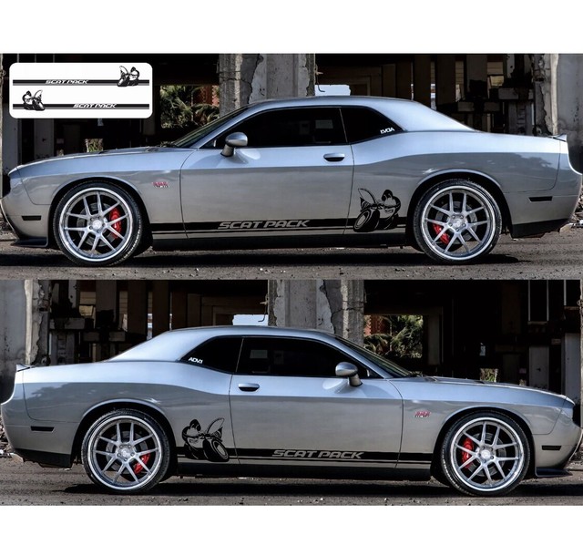 Dodge Challenger Scat Pack Rocker Panel decals Stripe Vinyl Graphics