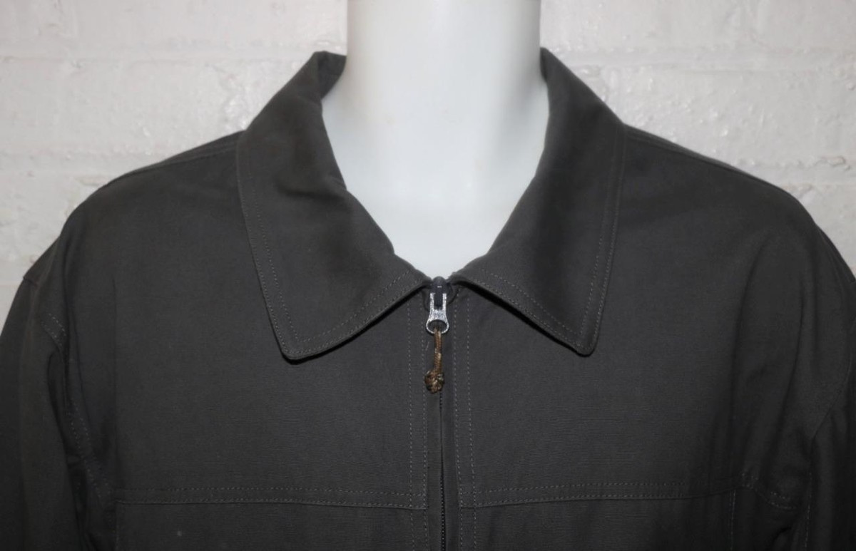 Cabela's Men's Jacket Zip Front Cotton Canvas Lined Gray Size