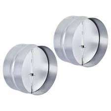 2pcs Backdraft Damper 6" Ducting Hose Airflow Insert Backflow Preventer Shutter
