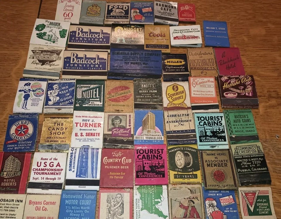 Lot 66 Vintage MATCHBOOK COVERS BEER LIQUOR Cafes Diners Motor Lodge