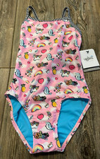 Brand New Girls Uglies by Dolfin Cute Pink Dolphin  Unicorn Swimsuit Size 14