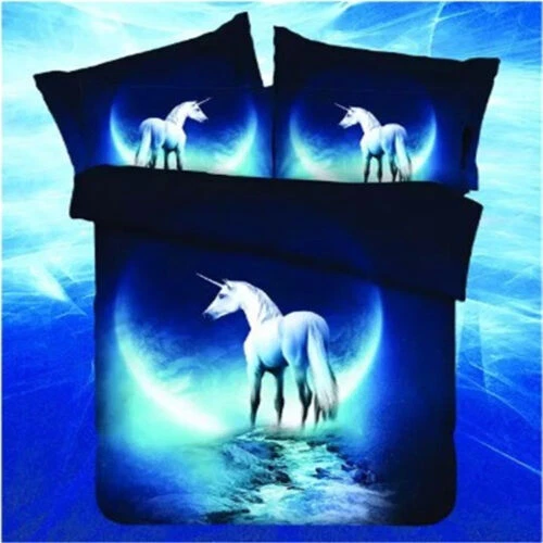 Juego de cama cómodo funda nórdica edredón Starry Sky Pale Horse Queen Foto 2 de 4