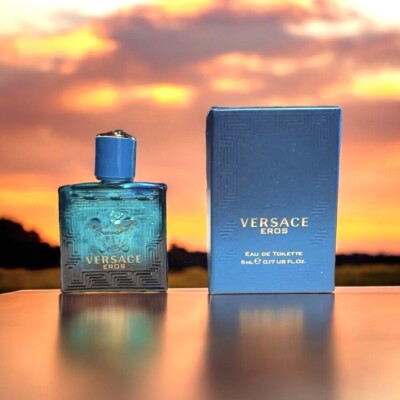 NIB VERSACE EROS EAU DE TOILETTE SPLASH MINI TRAVEL SIZE BOTTLE