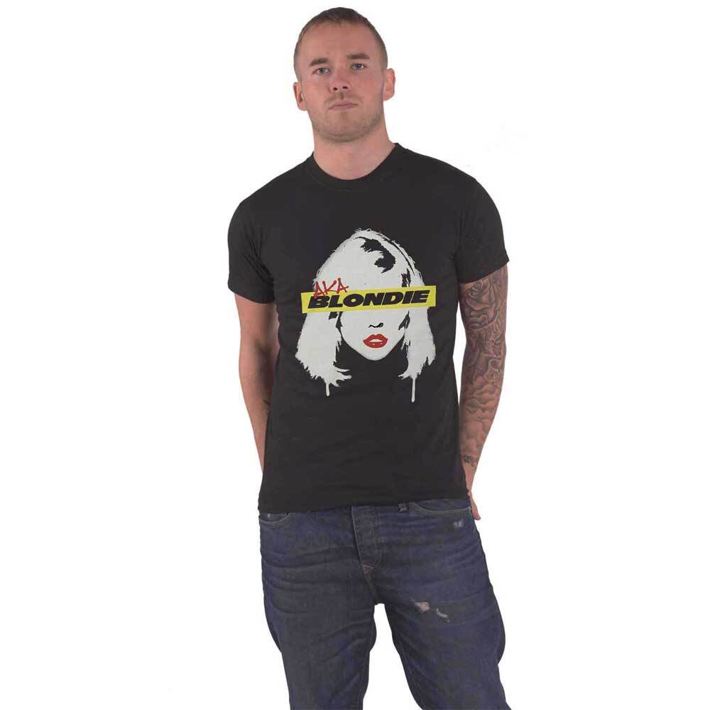 Blondie Unisex Black T-Shirt with AKA Eyestrip Official Logo