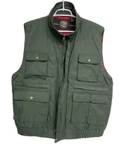 Vintage Mountain Crest Vest Mens L Large Hunting Shooting Utility Outdoors Green