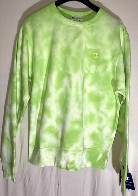 Champion Women s Relaxed Fleece Small Green Specialty Dye Crewneck Sweatshirt