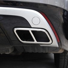 Silver Steel Exhaust Pipe Cover Trim For Land Rover Range Rover Velar 2017-2023