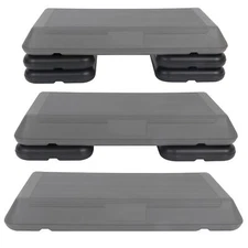 28" Height-Adjustable 4 - 6 - 8" Aerobic Step Non-Slip Surface Platform Fitness