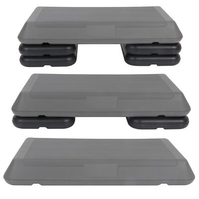 28'' Height-Adjustable 4 - 6 - 8'' Aerobic Step Non-Slip Surface Platform Fitness