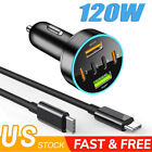 6Port 120W Fast Charging Usb C Car Charger For Samsung iPhone Android Cell phone