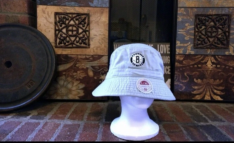 Brooklyn Nets Bucket New Era Hat Gray Size L XL New