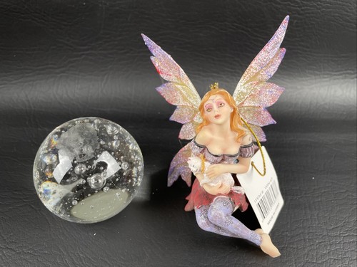 New Vintage Fanta Fairy On Crystal Ball w/Pet White Cat Figurine Sorceress 47 - Picture 3 of 7