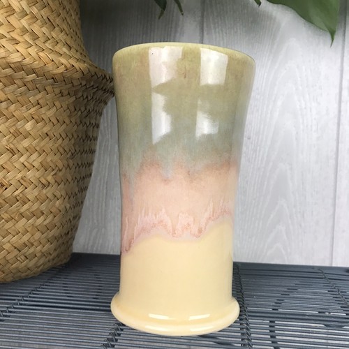 Brown’s Pottery Stoneware Vase Clay Drip Glaze Light Colors Decor Handmade - Picture 3 of 10