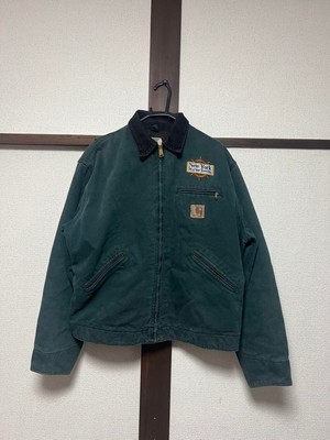 Carhartt Detroit Jacket Size L GRN J43 HTG Vintage Made in USA