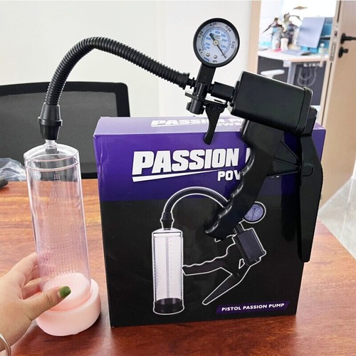 Male Vacuum Pistol Grip Penis Pump with Gauge Dount Graduated Cylinder Enlarger - Picture 2 of 31