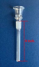 4 inch Glass On Glass Water Pipe Slide with Connected Bowl - 14mm