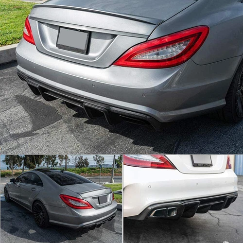 Fibra de carbono para Mercedes Benz Clase CLS W218 CLS63 parachoques trasero difusor labio - Imagen 4 de 11